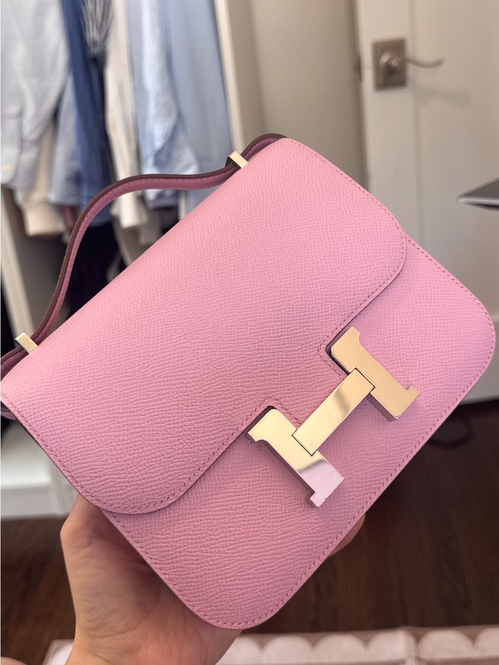 Hermes Constance 18 Mauve sylvestre Epsom Leather